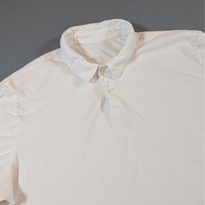 James Perse Mens White Supima Cotton Short Sleeve Polo Shirt Size 3 Large
